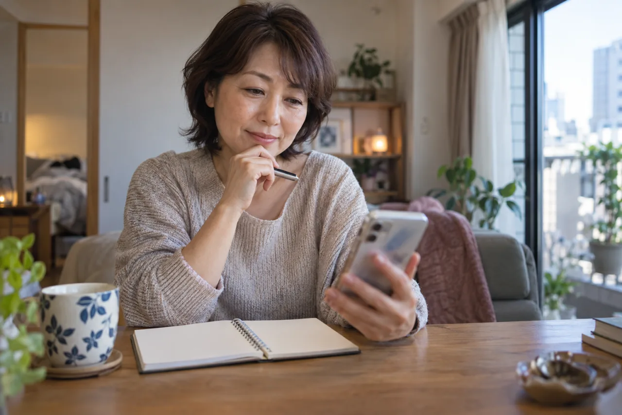 マッチングアプリで公開するプロフィール情報を選ぶ日本人女性