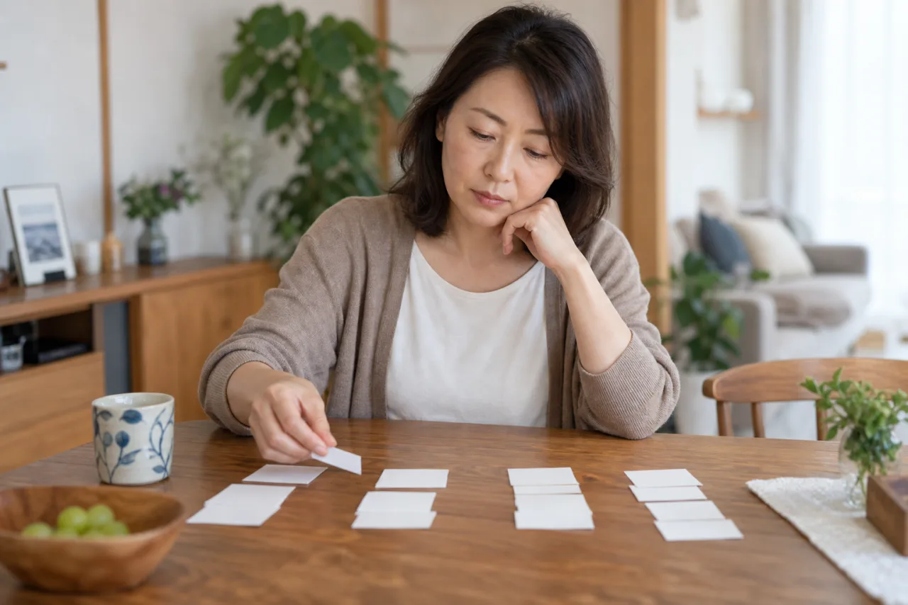 人間関係の距離を続ける減らす休む離れるに分けて考える女性