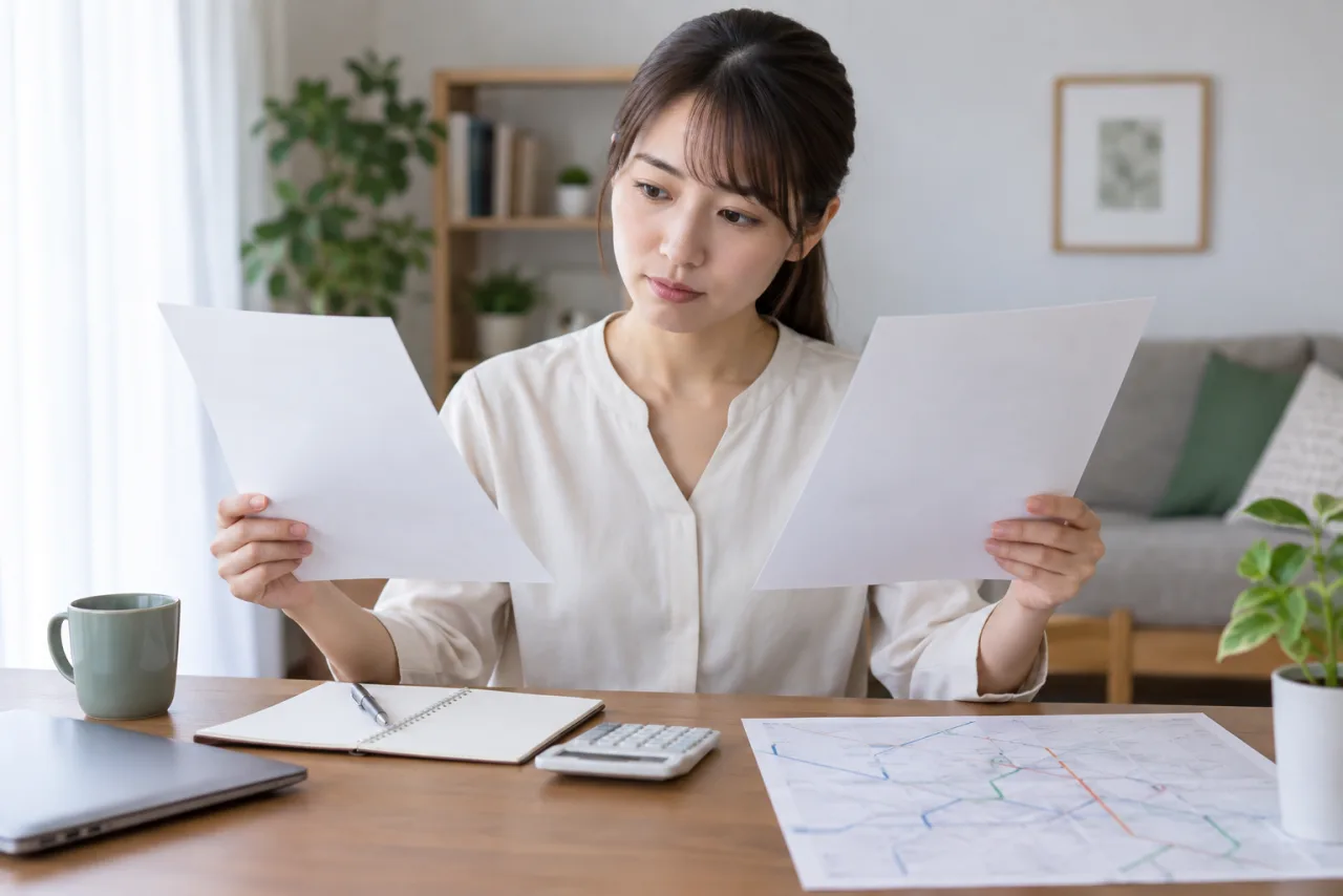 転職理由と希望条件をノートに整理する日本人女性