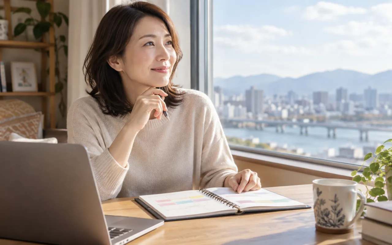 40代の女性が転職準備の一週間を振り返る様子