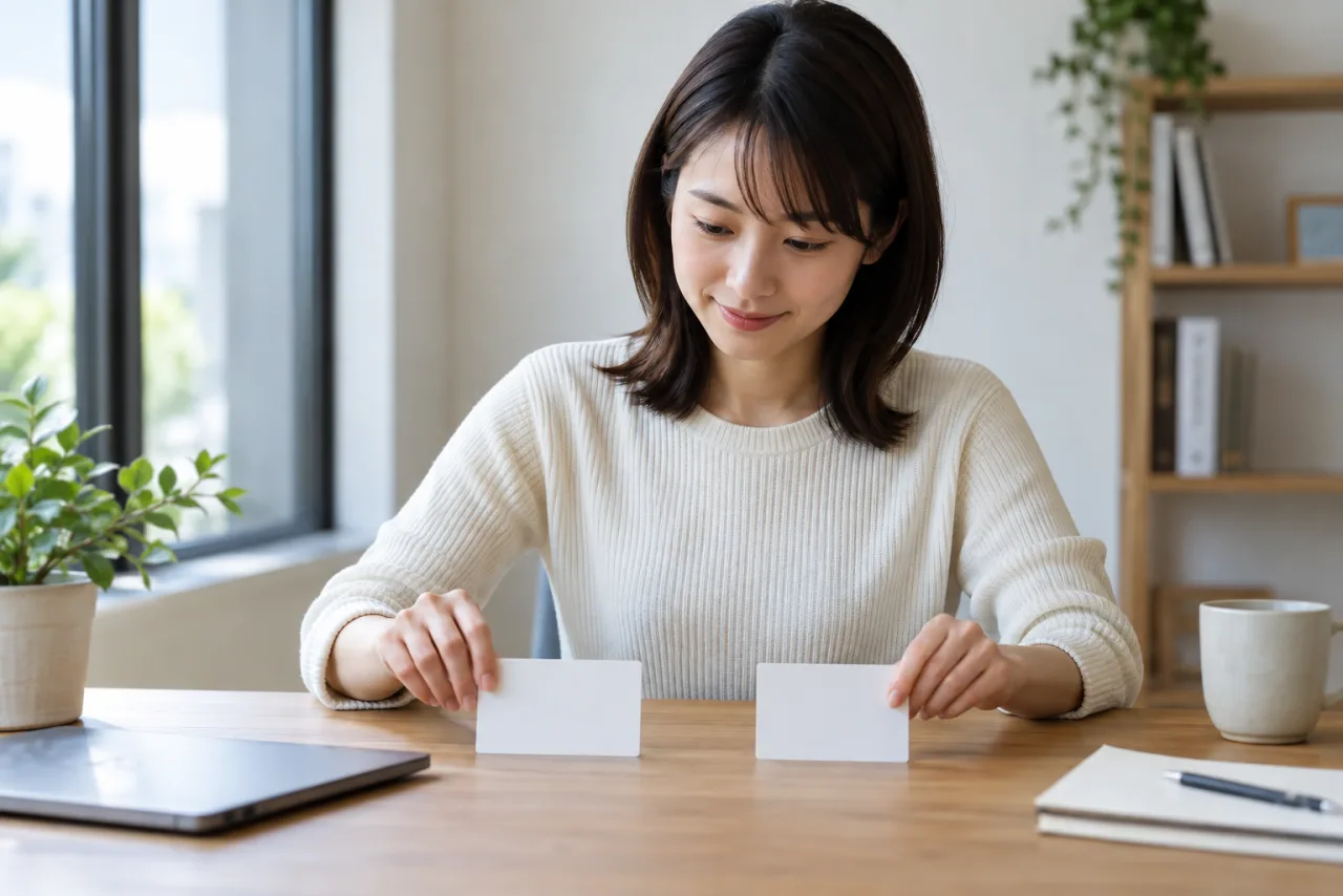 派遣元と派遣先の役割を図のように整理する日本人女性