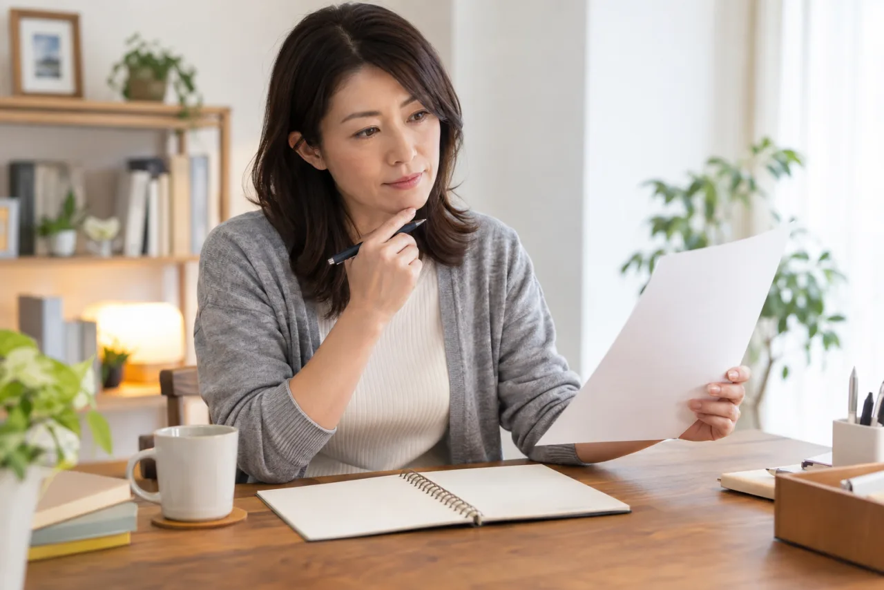 パート求人の条件と自分の職歴を整理する日本人女性