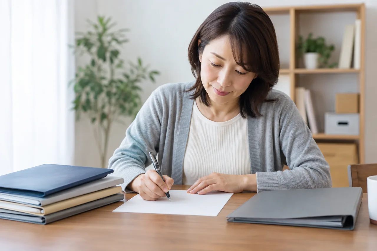 職歴を時系列に書き出す日本人女性