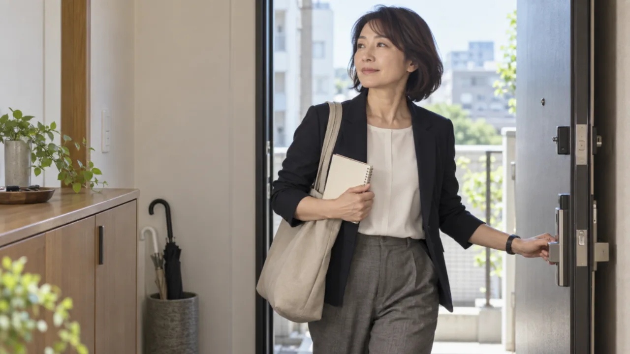 小さなノートを持ち月曜の仕事へ向かう美咲さん