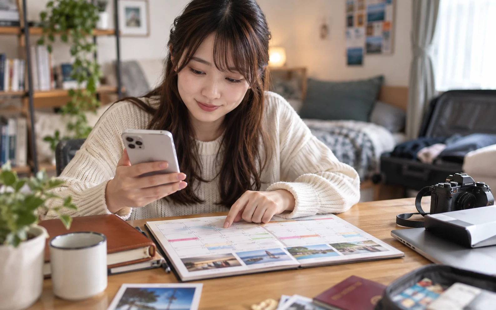 旅程を共有する準備をする栞さん(仮)
