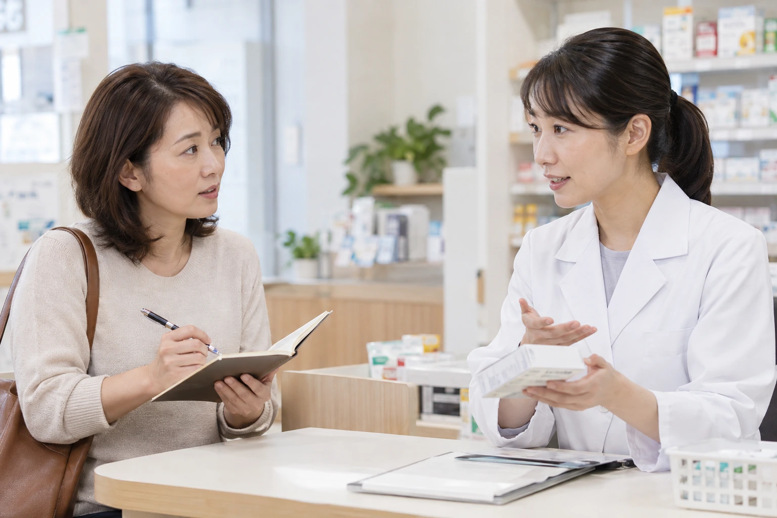 一人暮らしの女性が美容費を計算する場面