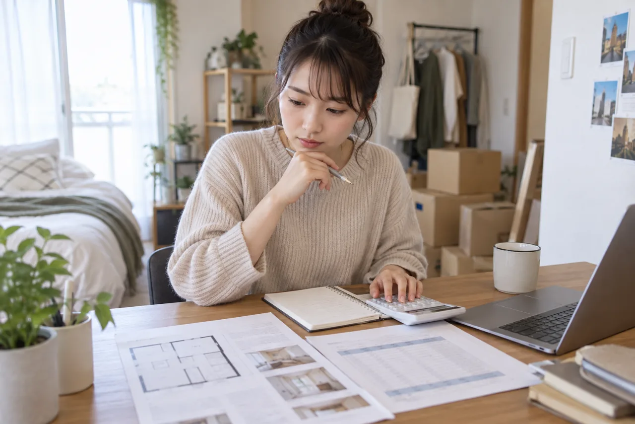 賃貸の初期費用と月額を比べる28歳の葵さん