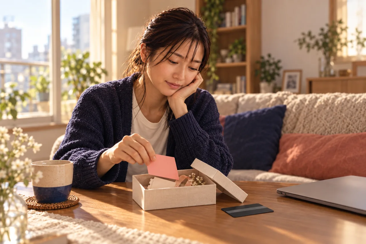好きな思い出と支払いカードを分けて考える葵さん