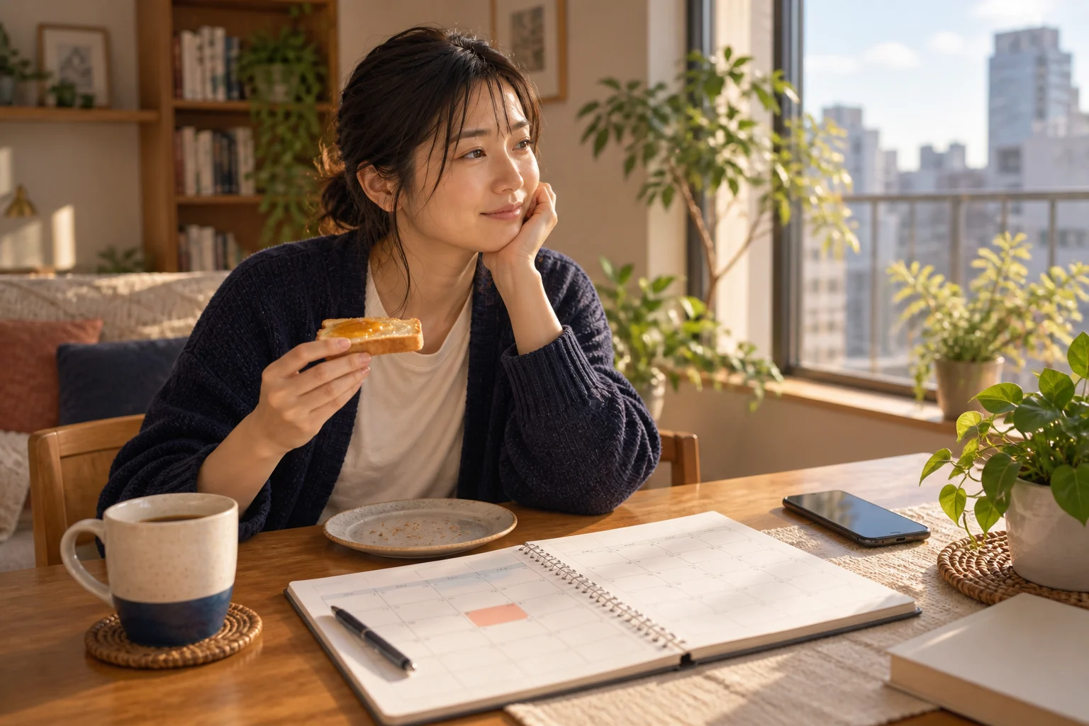 通知を止め三か月の予定表に一つだけ約束を置く葵さん
