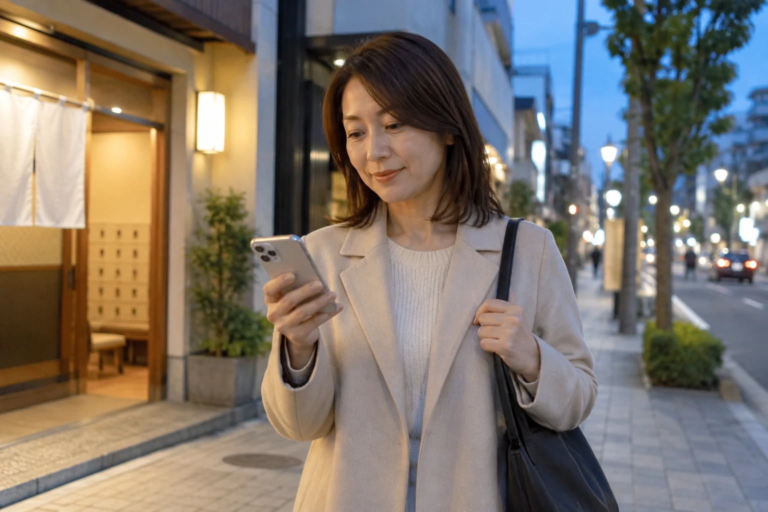 入浴後に休憩し、帰りの交通を確認してから家路につくひとりの人