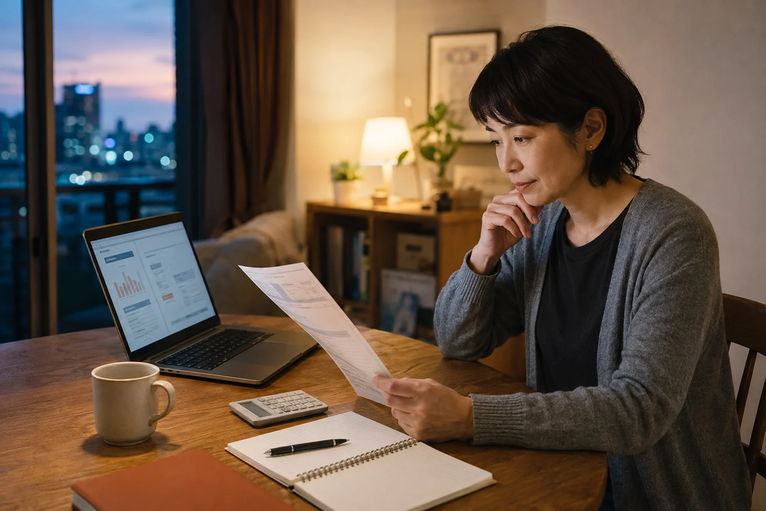 公的年金はいくら？47歳の美咲さんが「ねんきんネット」で3つの未来を比べた夜