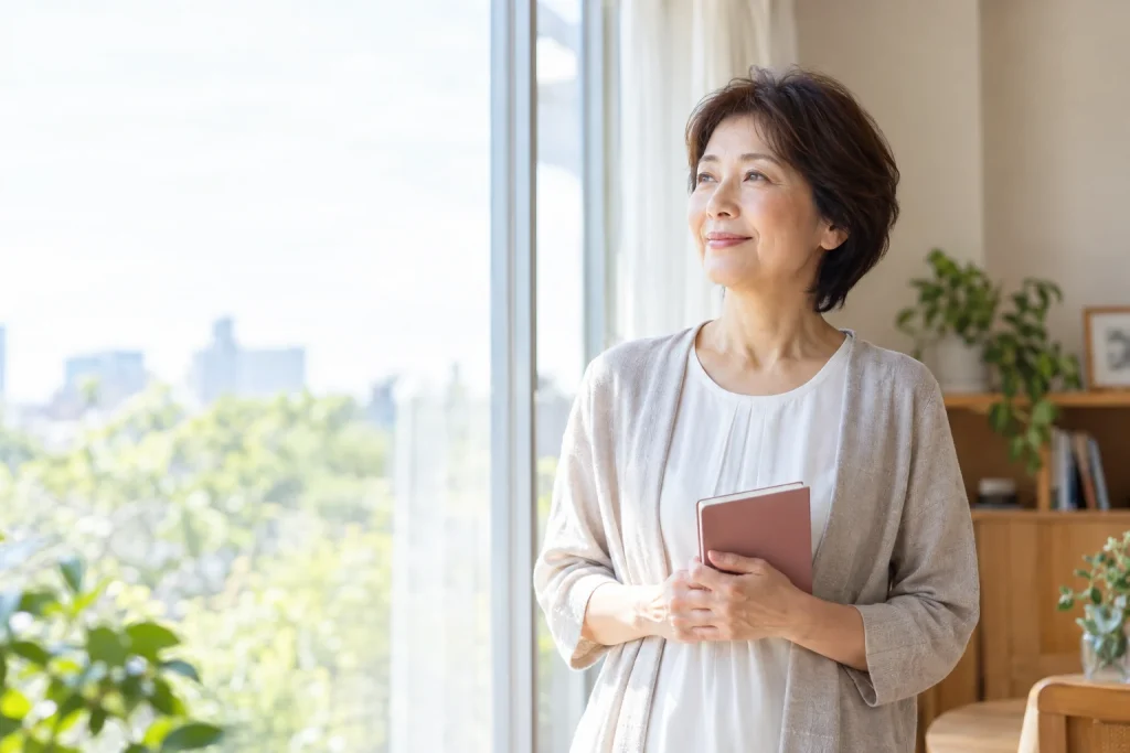 アイキャッチ：50代の婚活で出会い方と話し合う条件を整理する女性