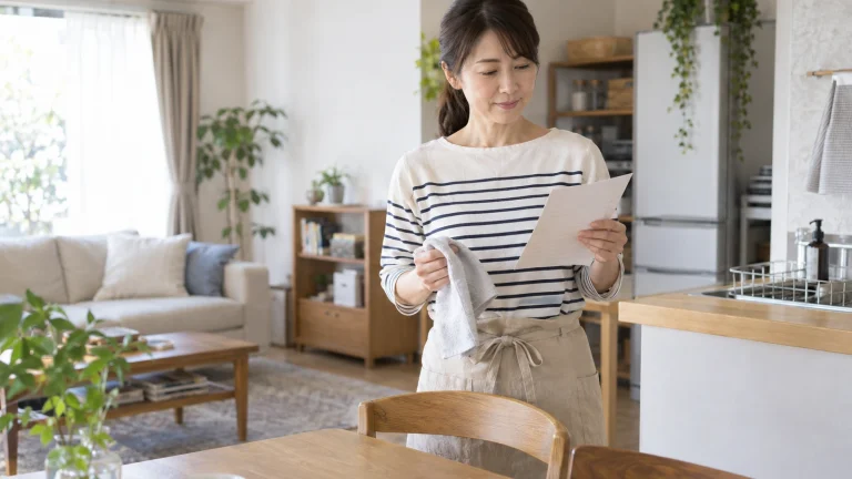 明るい部屋で掃除の準備をする一人暮らしの女性
