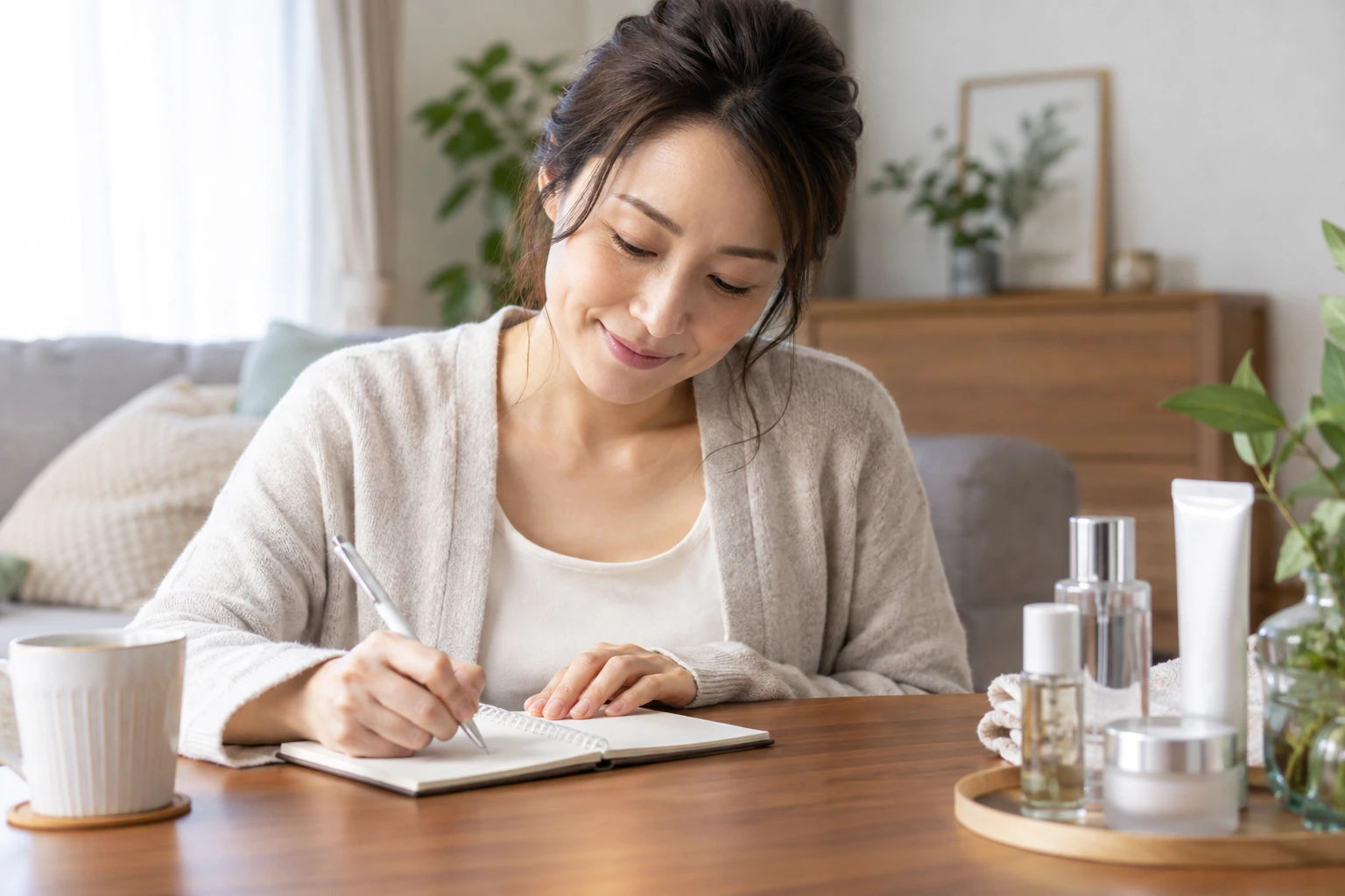 脱毛したい部位と目的をノートに書き出す日本人女性