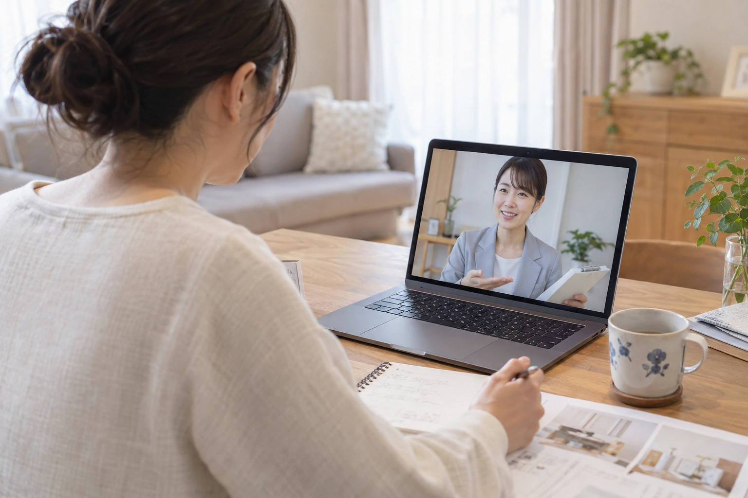 家事代行の時間料金や交通費などを計算するノートと電卓