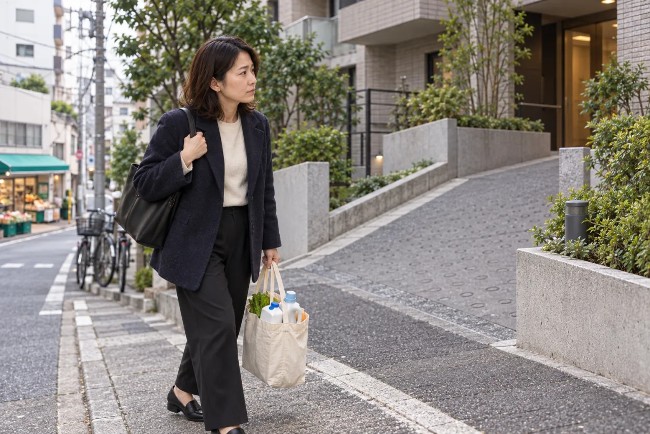 候補の街を日曜に歩いて確かめる佳奈さん