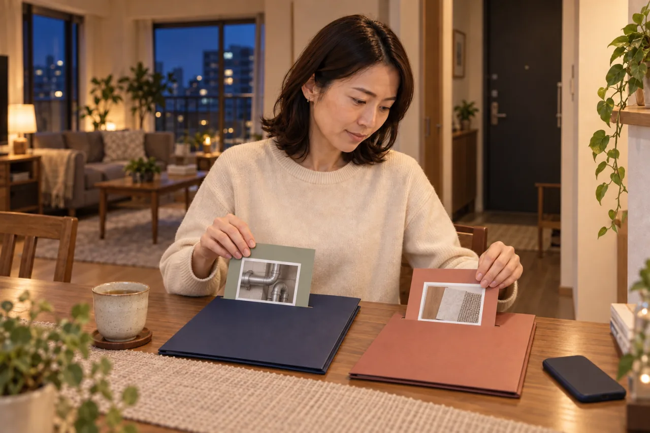二つの候補へ異なる質問カードを差し込む佳奈さん