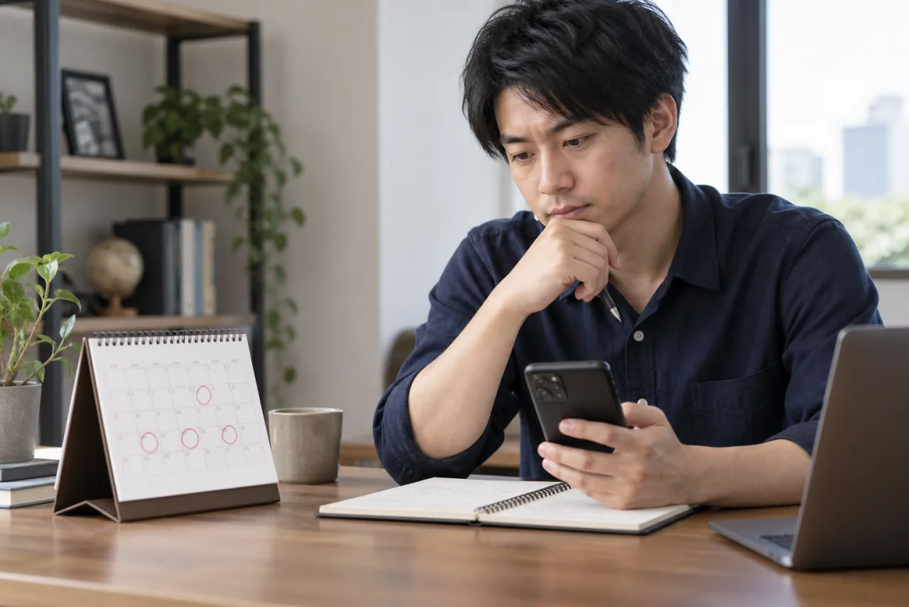 健太さんが注文後の五つの時点を確認する