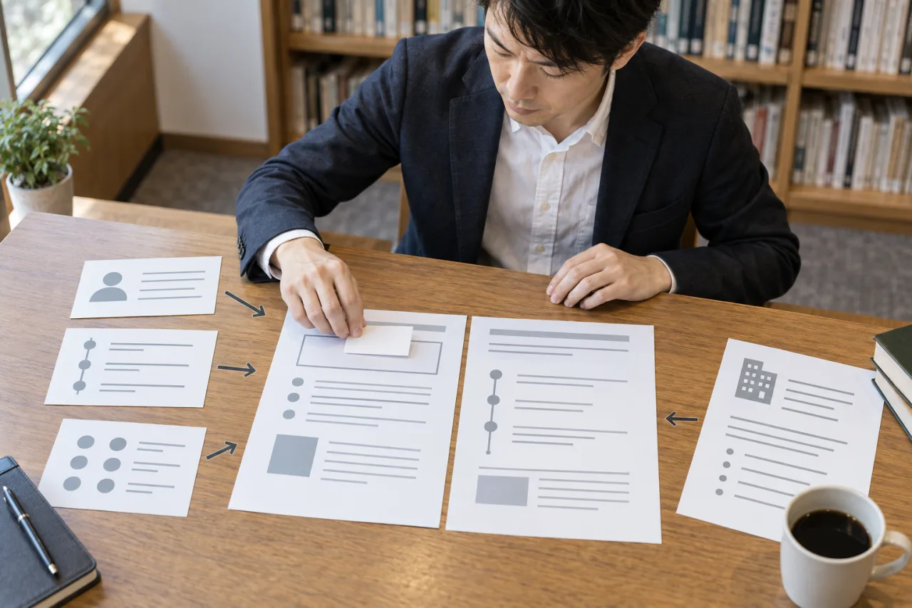 職務経歴書を十秒で読める順番に並べる健太さん