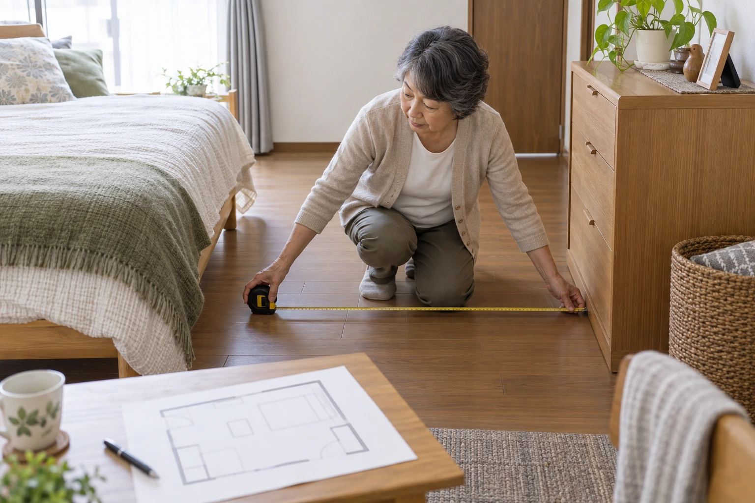 有料老人ホームへの質問をまとめて相談に備える女性