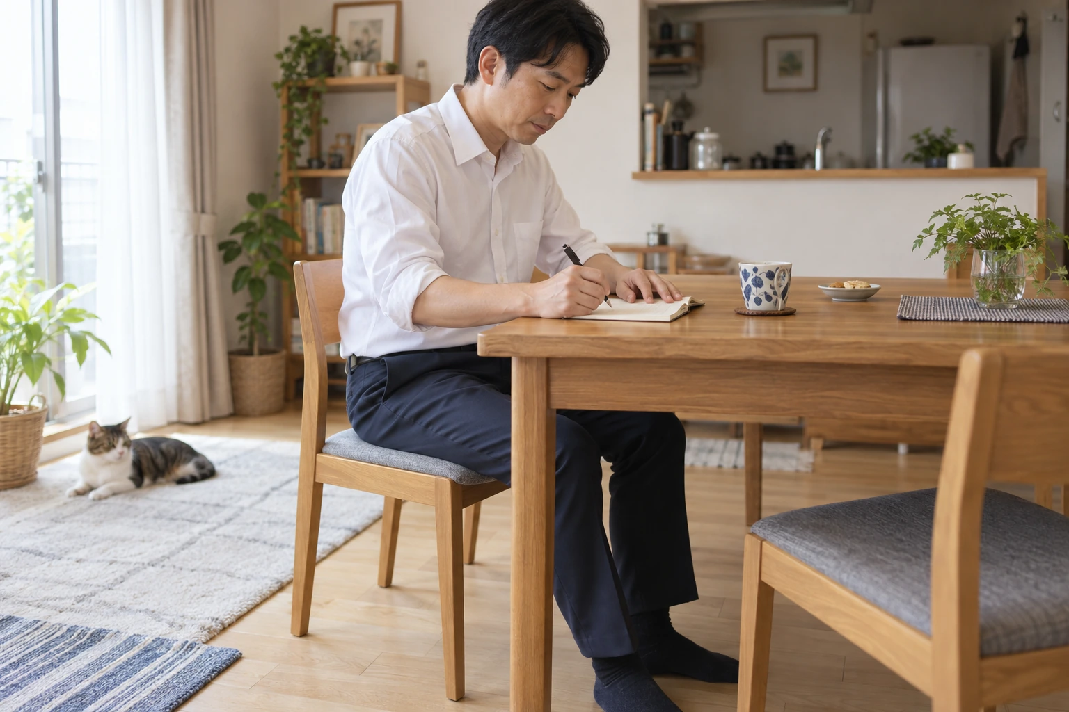 脚のだるさが出た時刻、左右差、同時に起きた症状、行ったことを記録する7日メモの記入例