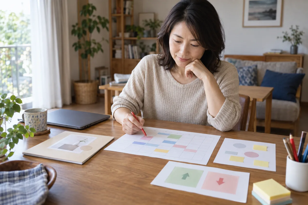 30日間の副業実験を振り返り次の改善点を決める美咲さん