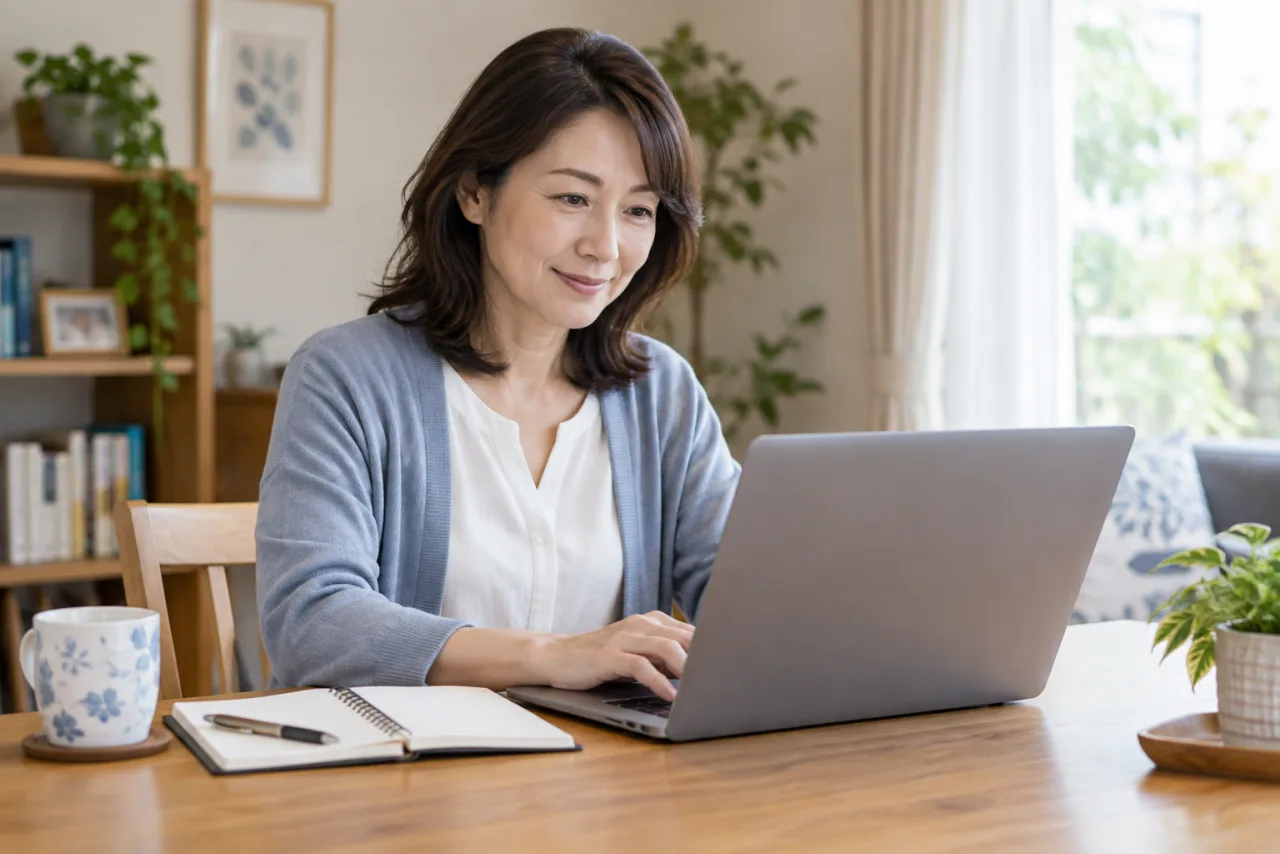 転職活動用の受信箱と通知設定を整える美咲さん