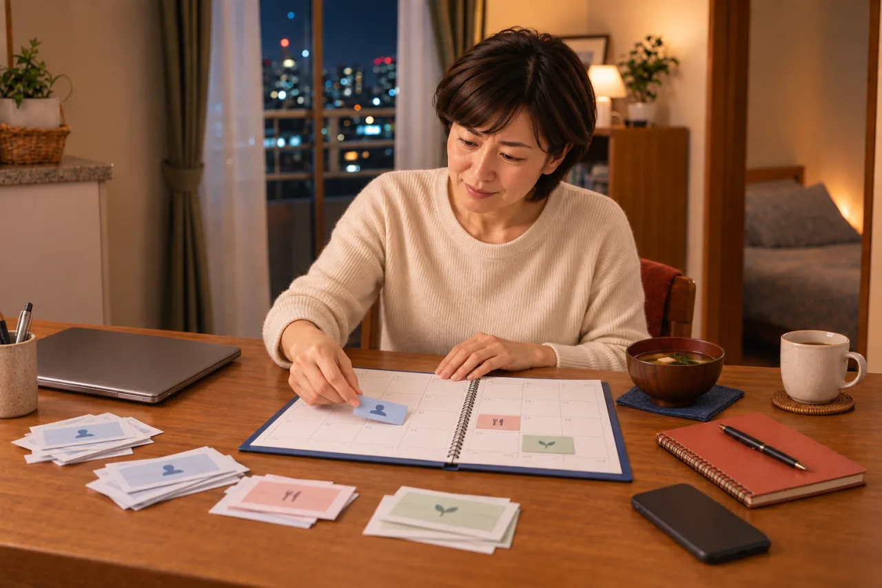 生活の予定を守りながら面接日時を一つだけ置く美咲さん