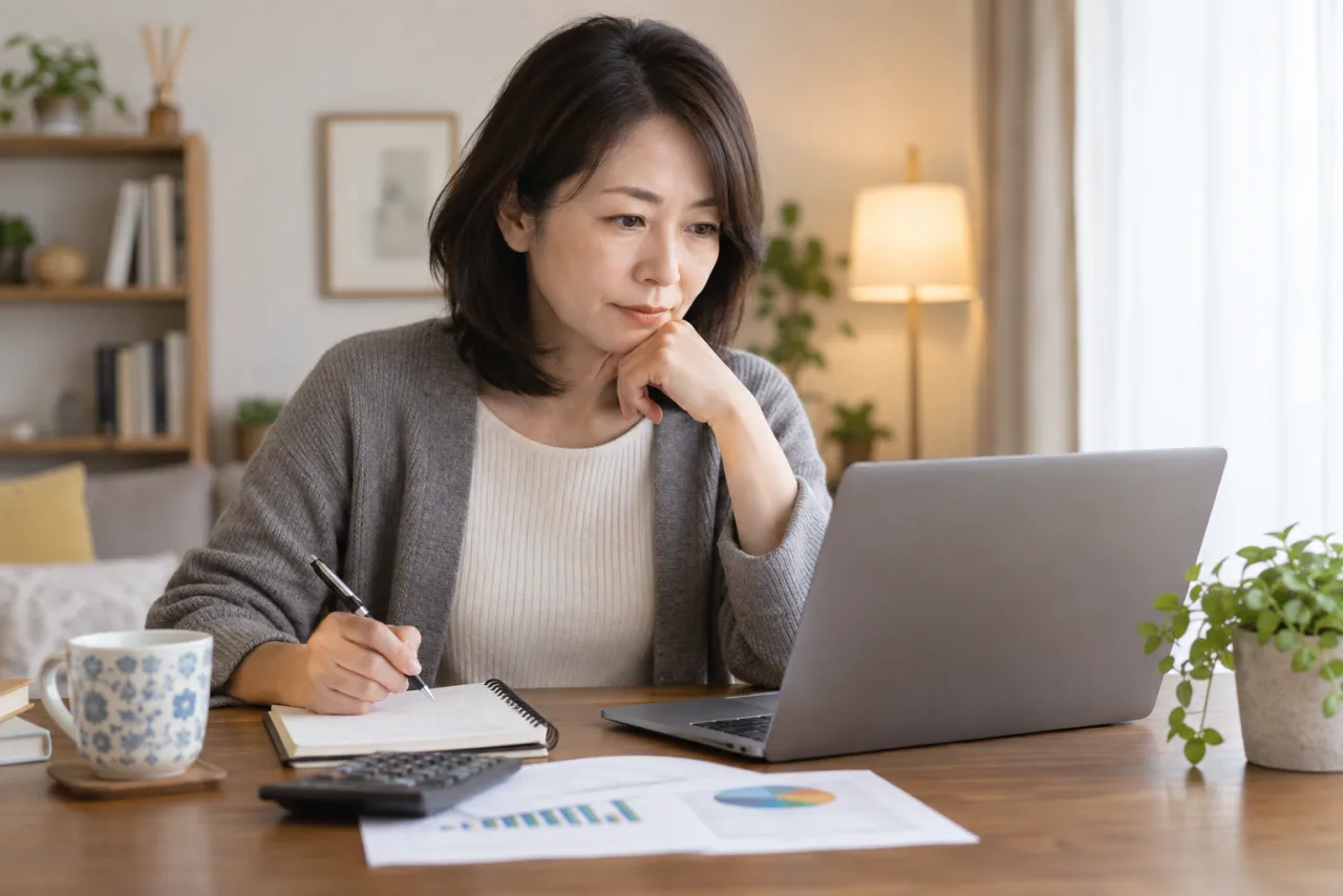 副業の学習計画と費用を比べる美咲さん
