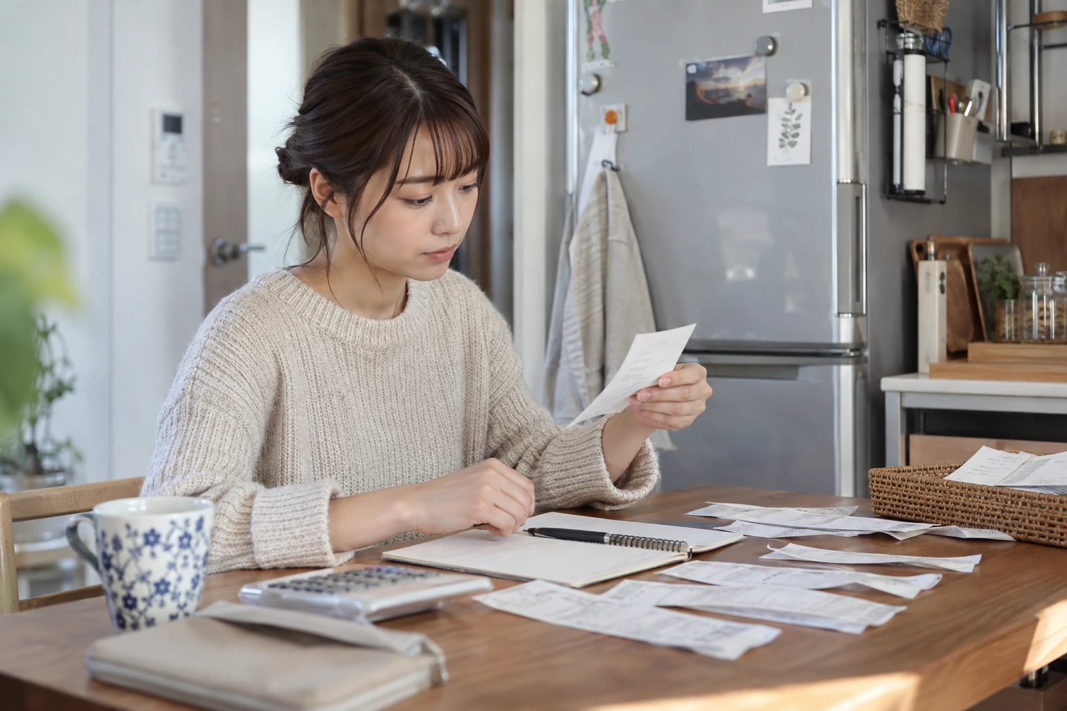 収入と支出の流れを示す無地の矢印と硬貨