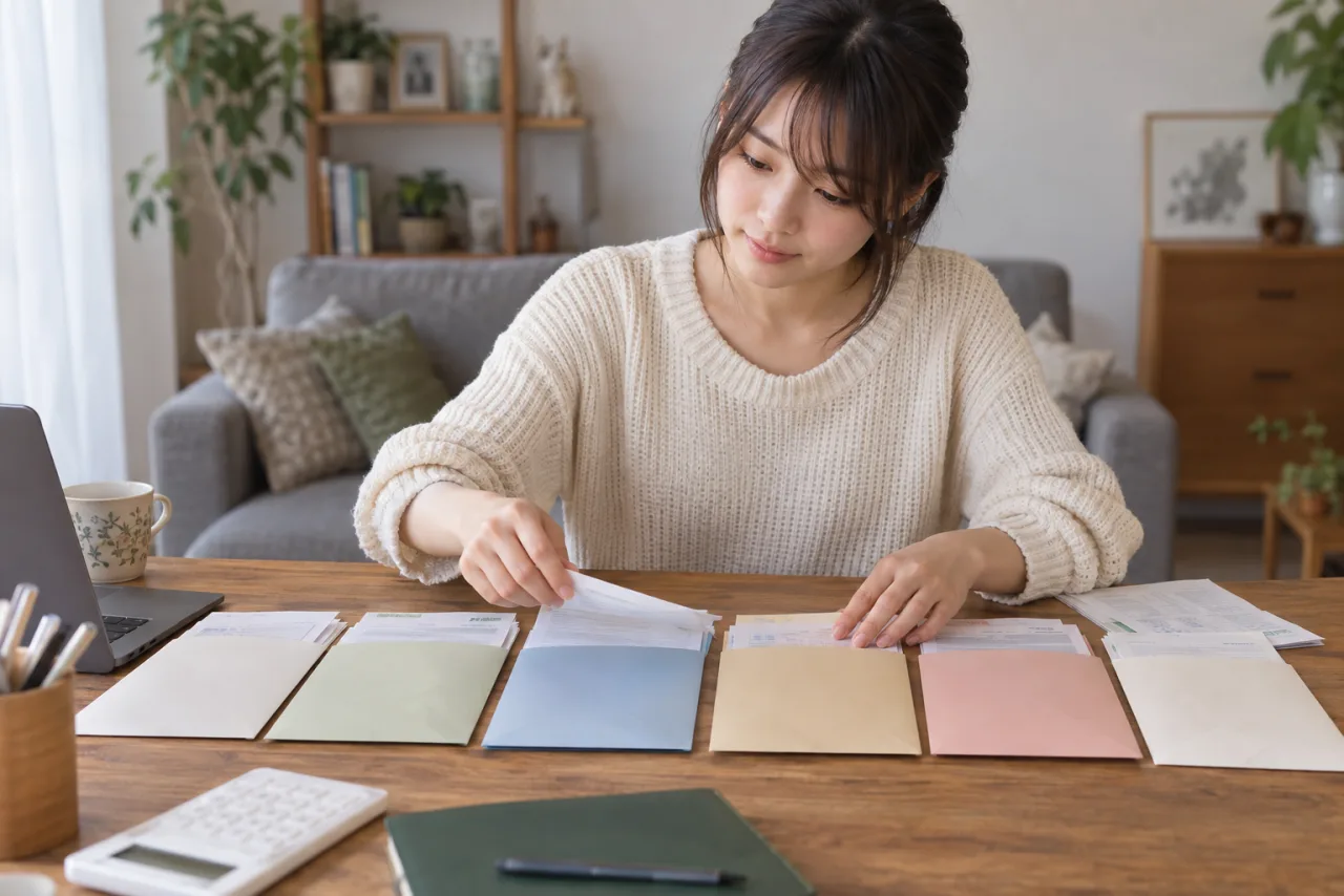 栞さんが自治体ごとに寄附書類を整理する