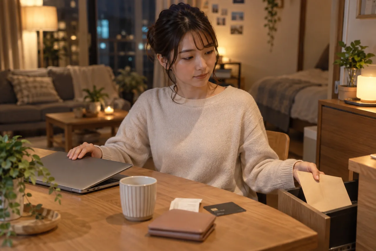 支払い後の残高を確認して使う栞さん