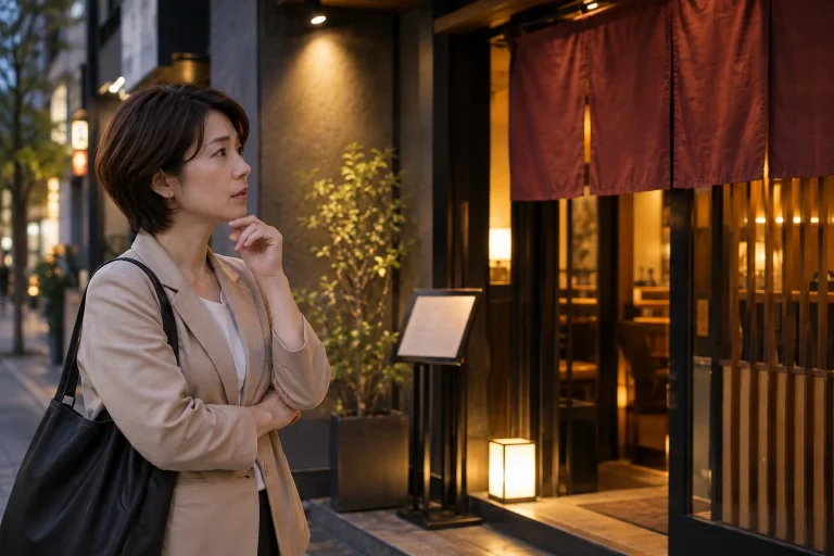 ひとり焼肉に行く前に店舗情報と予算を確認するイメージ