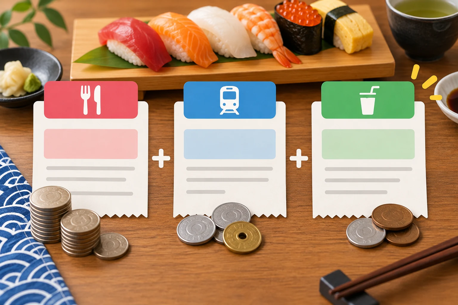 寿司食べ放題の料金と交通費を分けて考える編集図解