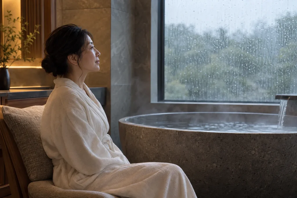 雨の日のホテル時間のイメージ
