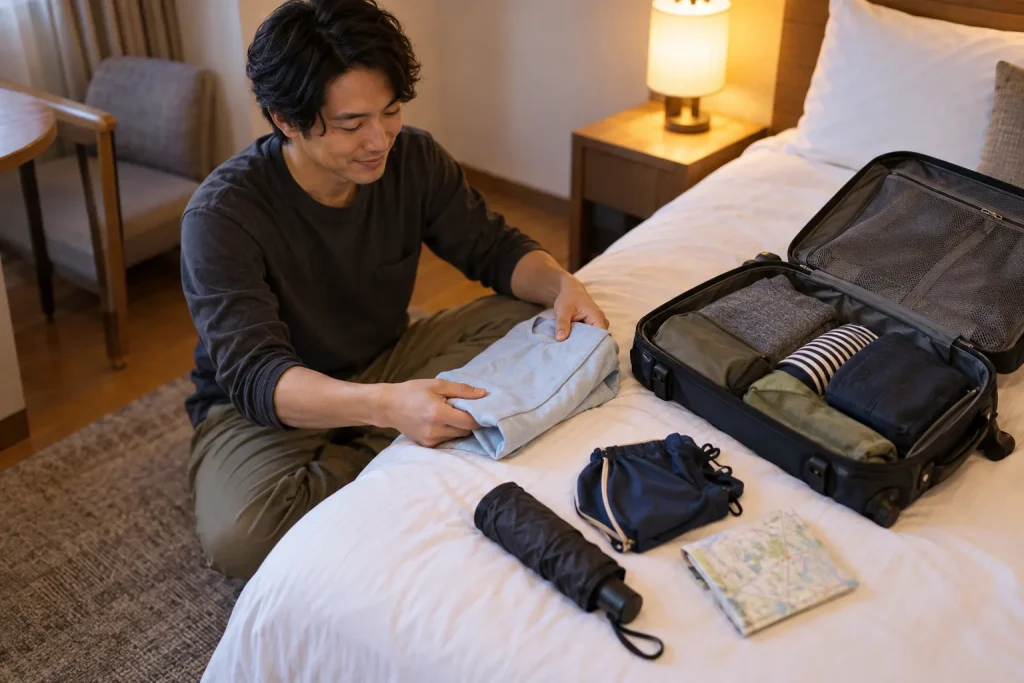 帰国前夜の荷造りのイメージ