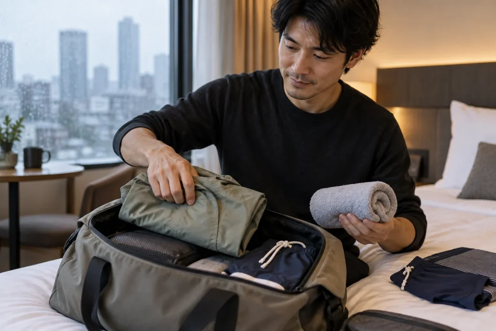 雨の日も水辺も楽しむための荷造りのイメージ