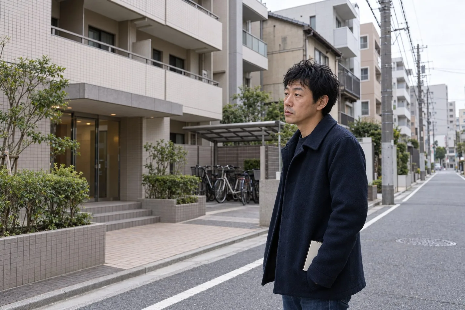 投資候補のマンション周辺を自分の足で確認する裕介さん