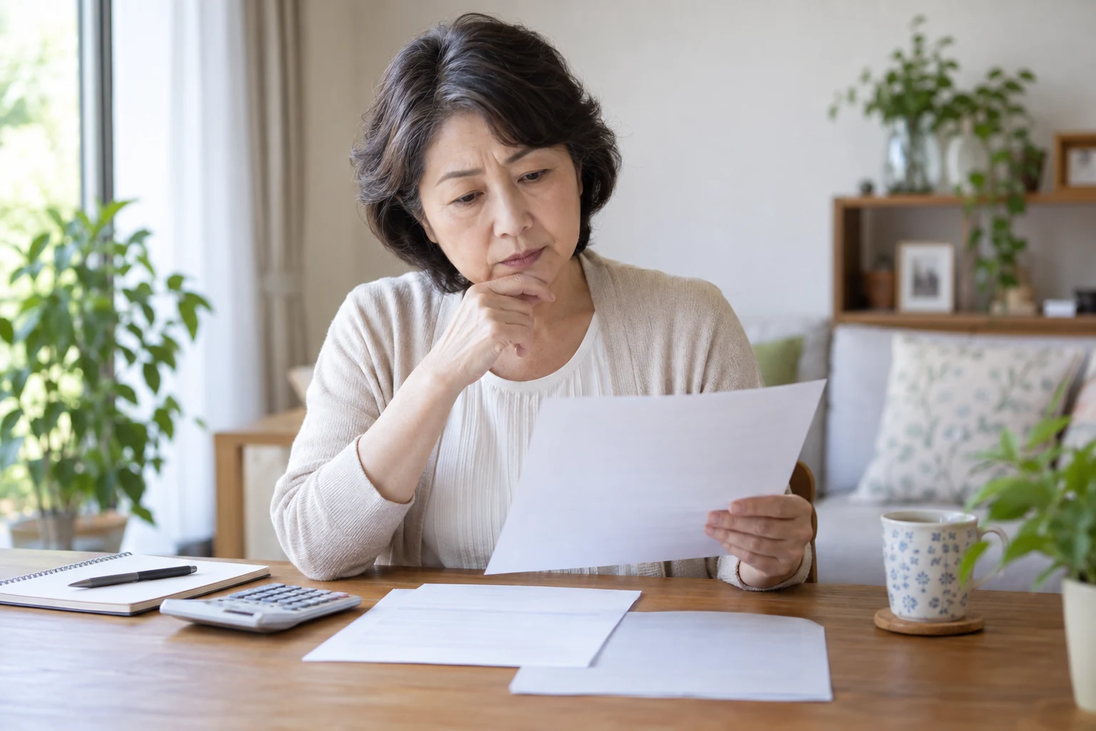日本人女性が給与と年金の見込みを相談窓口で確認する