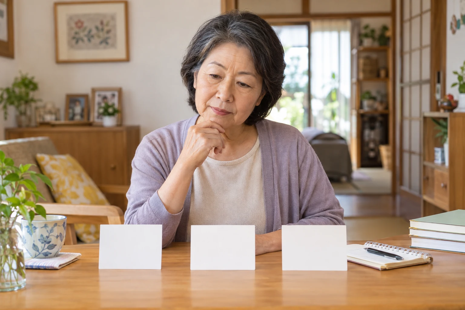 家事援助・事務・軽作業を時間と体力の条件で比較している女性