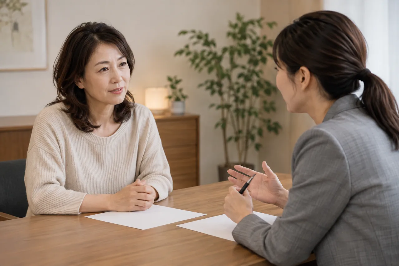 結婚相談所の担当者が相談者の希望と面談内容を整理している様子
