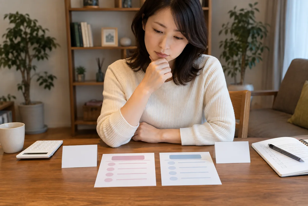 相談員から結婚相談所のサービス内容を説明してもらう日本人男性