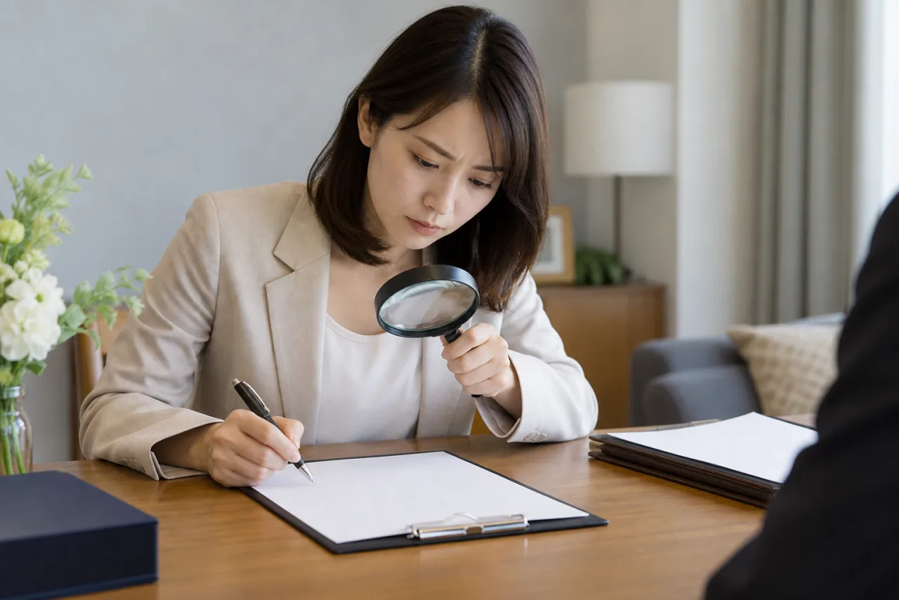 結婚相談所の複数の料金プランを比較する日本人女性