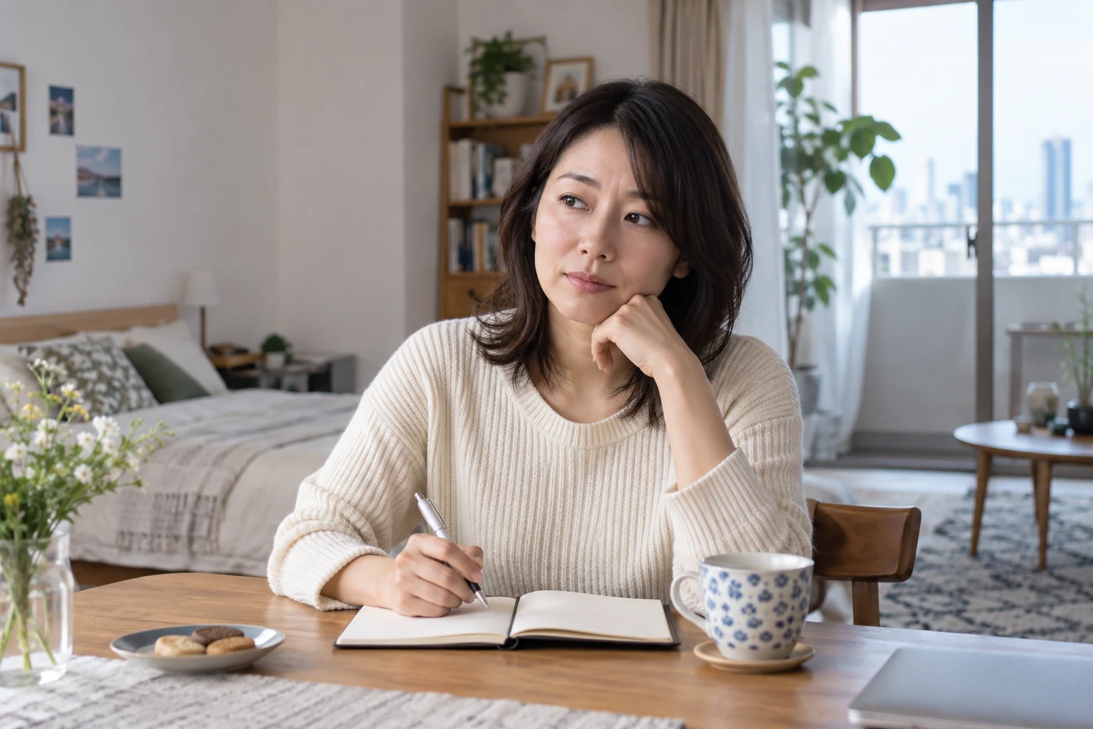 日本人女性がお見合い後の違和感を整理する様子