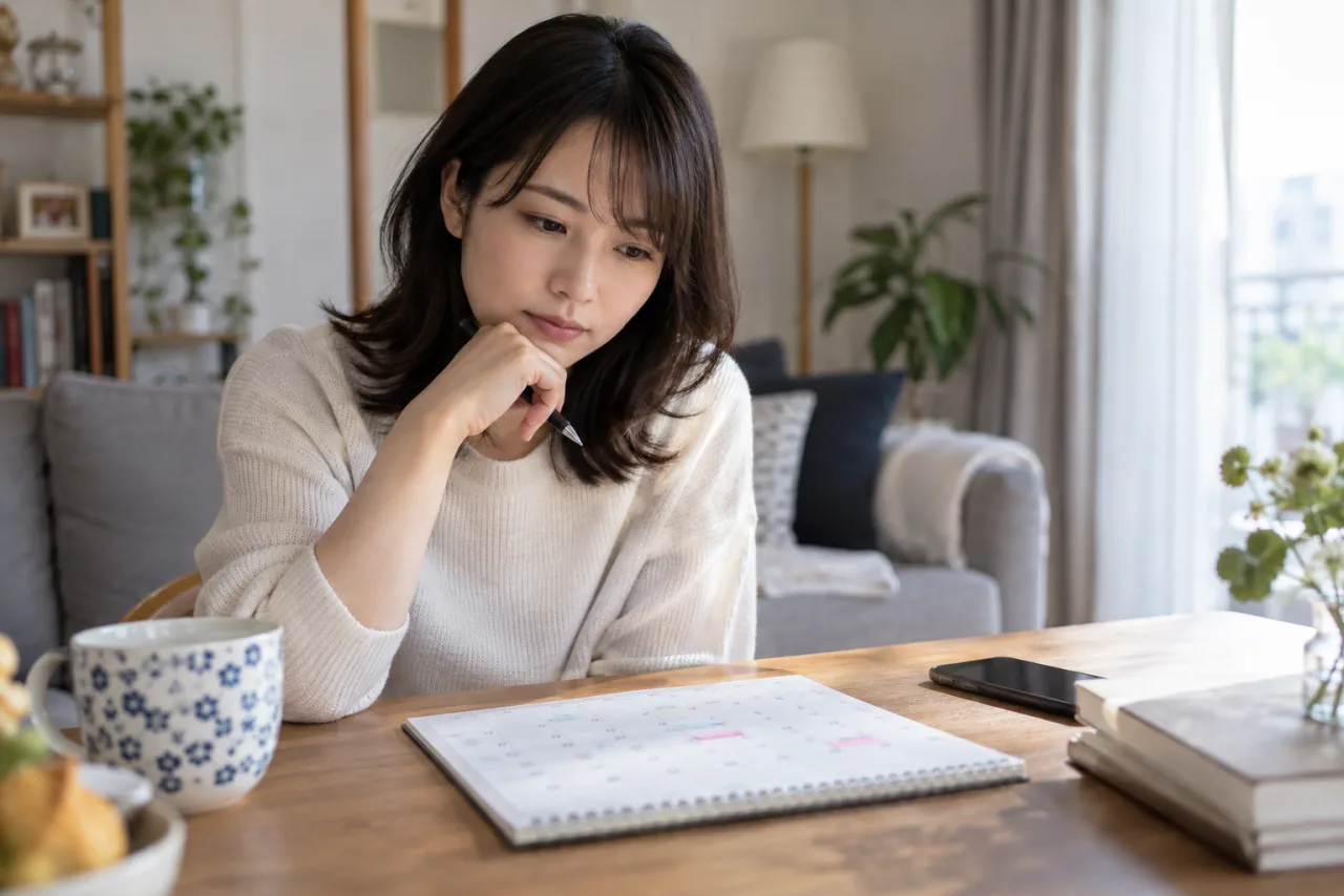 東京都の登録条件をチェックリストで確認する日本人女性