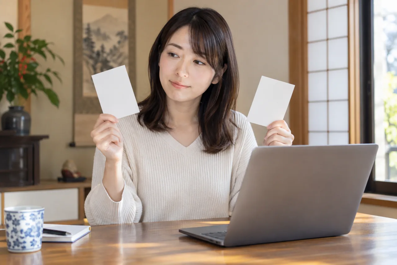 登録料と活動にかかる費用を家計表で整理する日本人女性