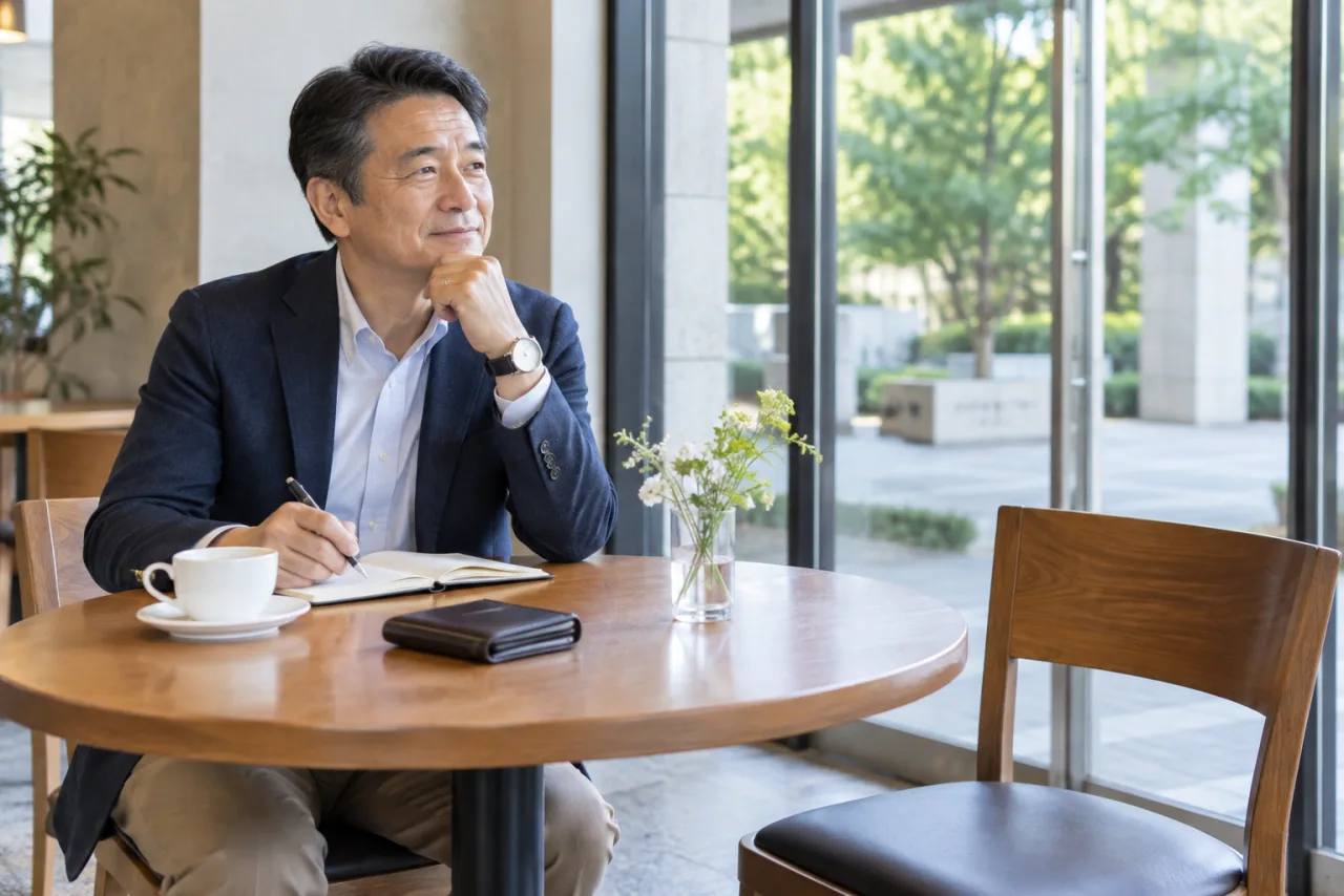 昼間の公共の場で短時間の初対面を計画する57歳の男性