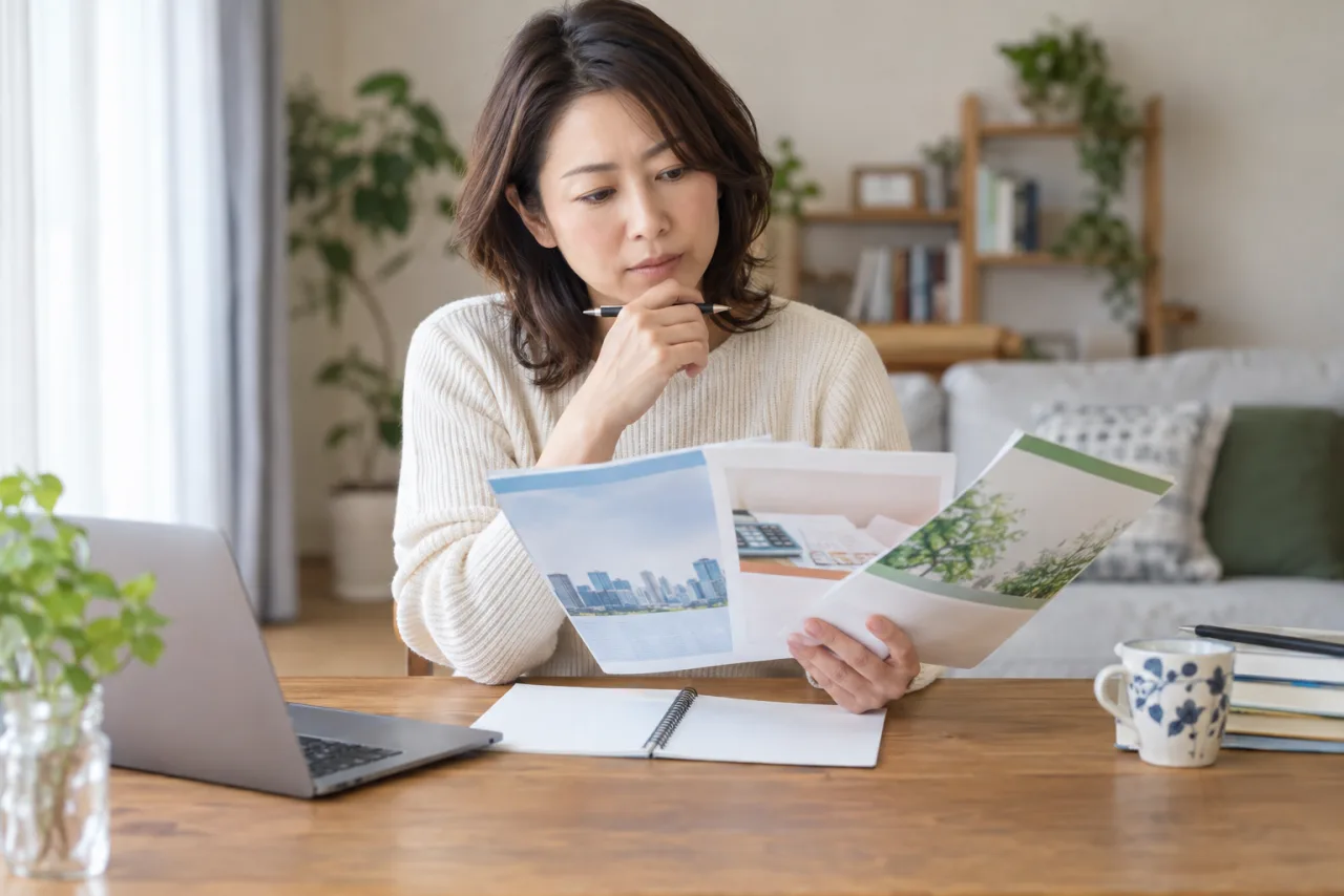 3種類の簿記検定を比べる日本人女性