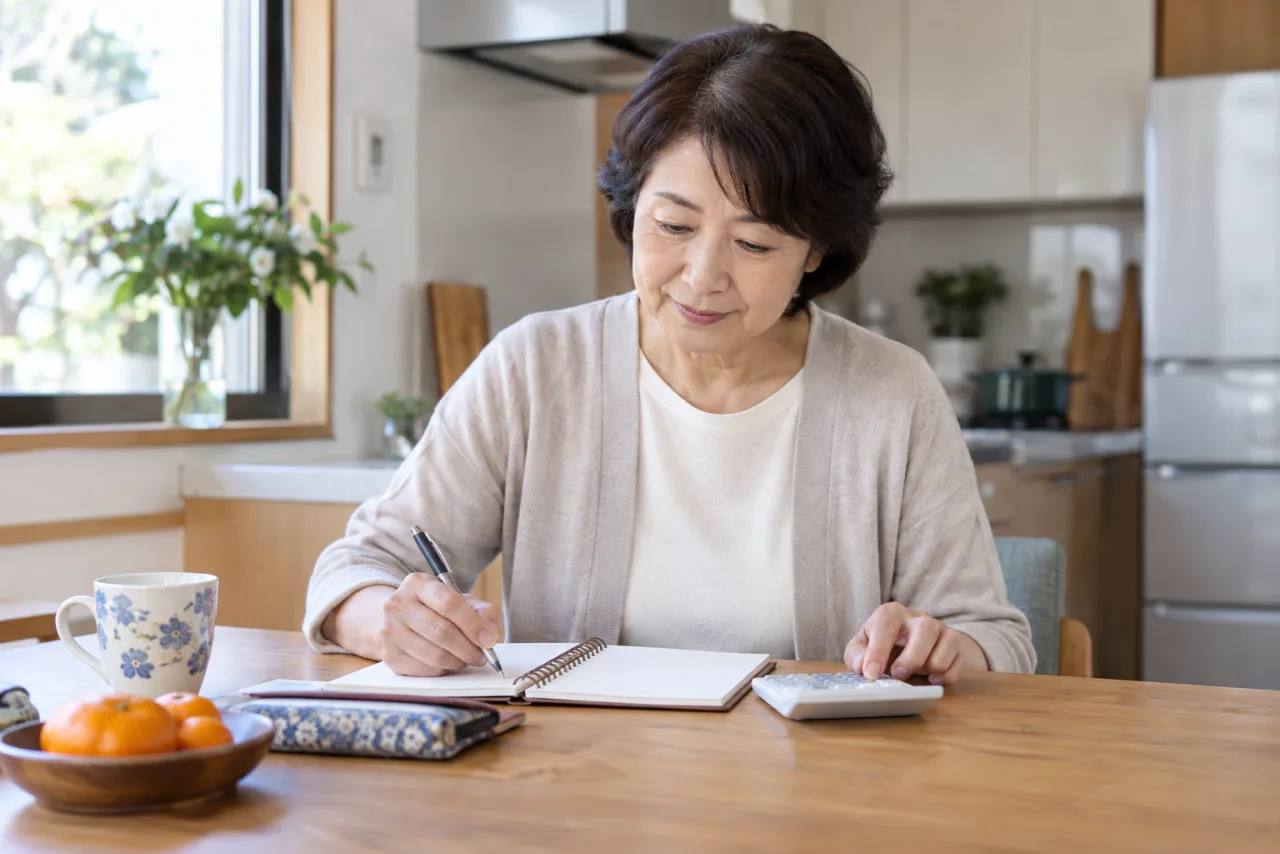 昼間のカフェで初対面の会話をする60代の日本人男女