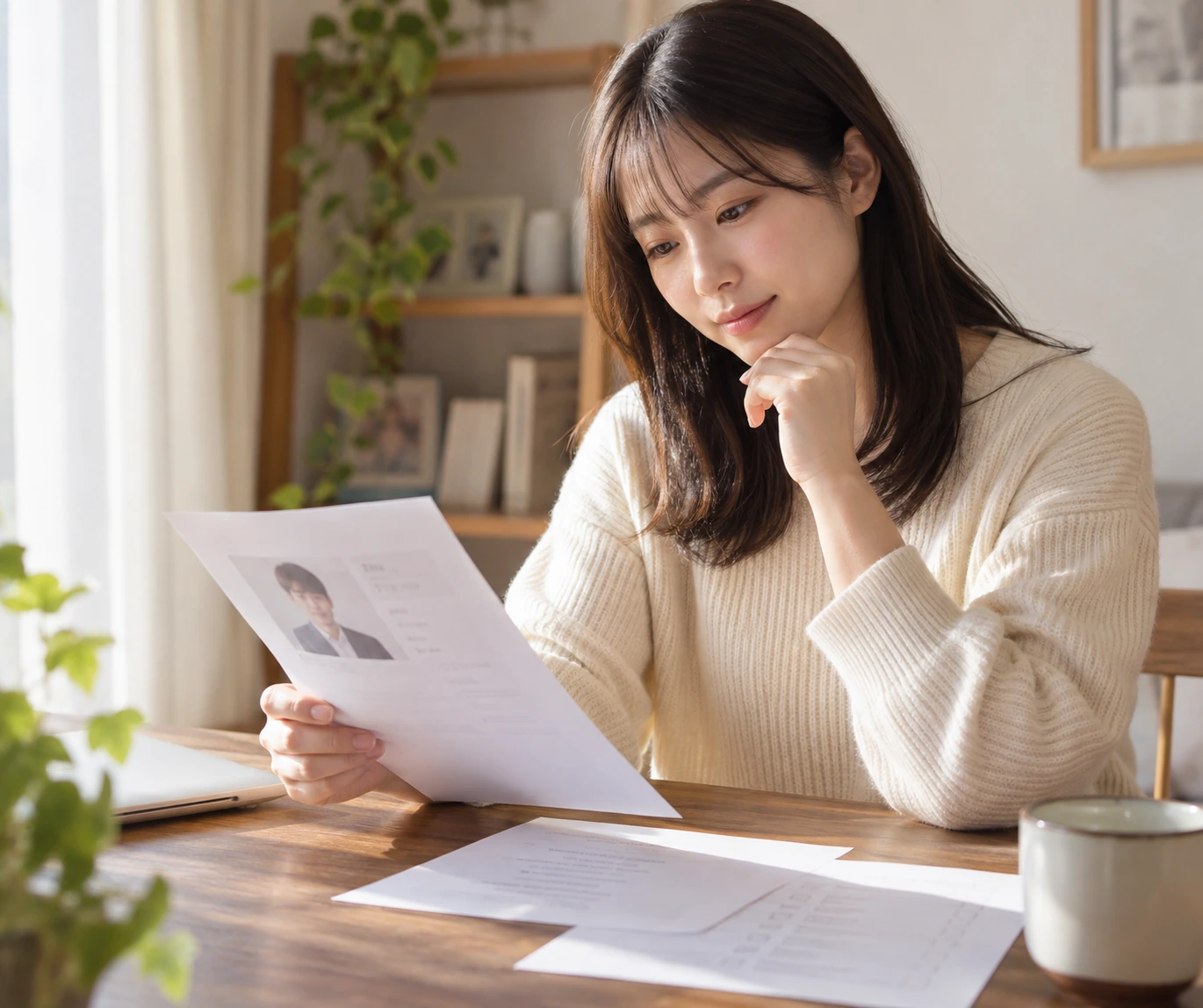 日本人の20代女性が理想の結婚生活の条件を整理する様子